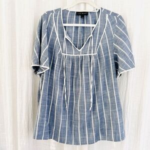 Lane Bryant Blue and White Striped Blouse